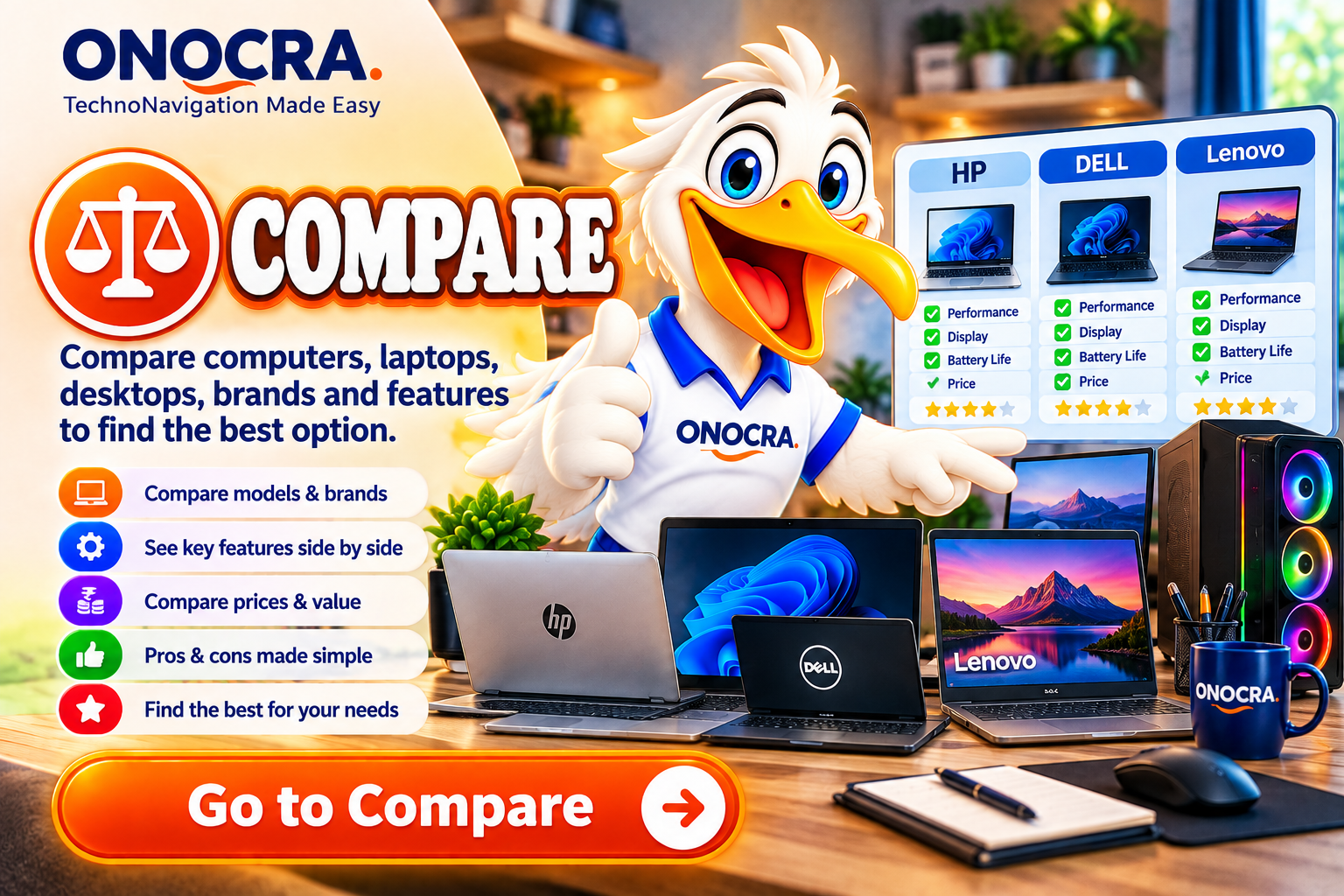ONOCRA Compare for computers and laptops