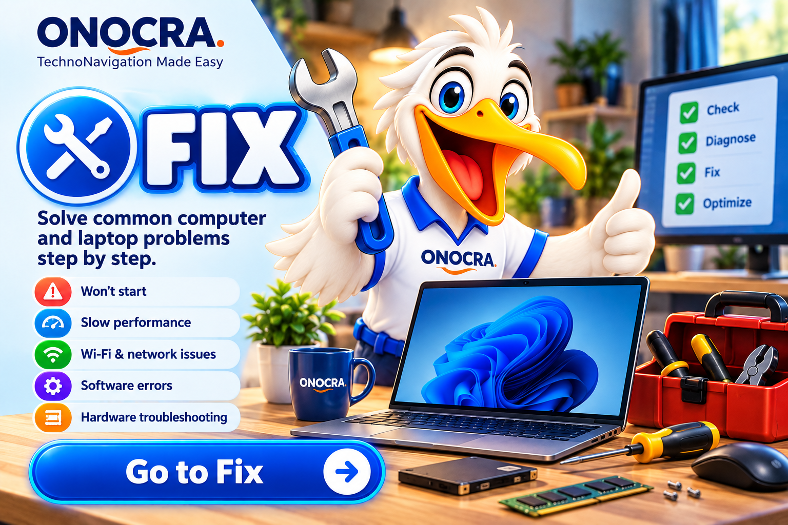 ONOCRA Fix for computers and laptops