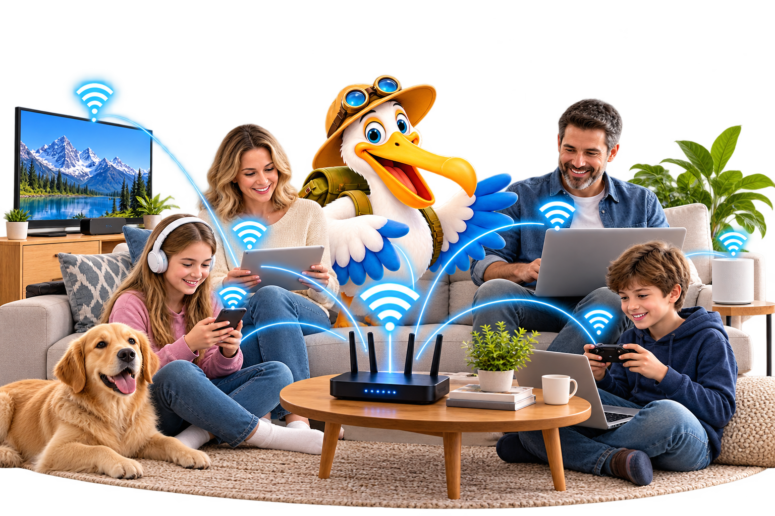 Home internet, broadband access and family devices